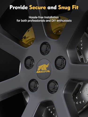 Image of MIKKUPPA M14x1.5 Lug Nuts - Replacement for Chevy Camaro Corvette, Cadillac CT5 CT6 CTS, Dodge Challenger Durango, Aftermarket Wheel - 20pcs Black Closed End Bulge Acorn Lug Nuts