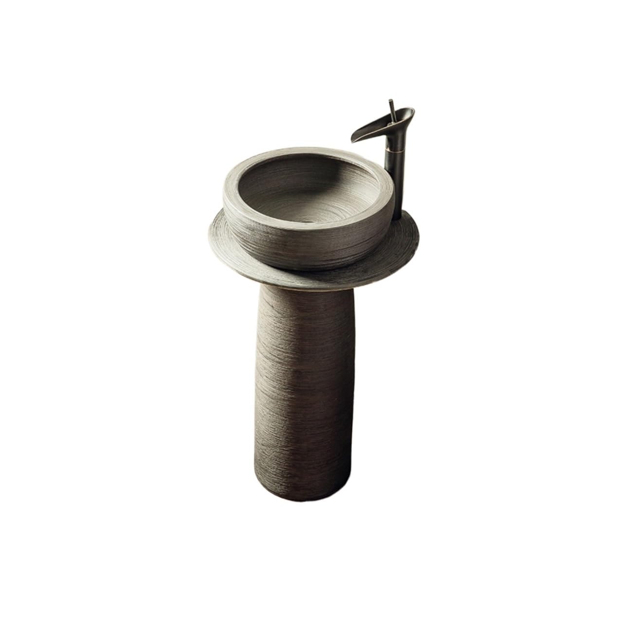 Pedestal Sink Retro Wash Basin Courtyard Outdoor Wash Basin, Column Sink Home Bathroom Toilet Bathroom Sinks