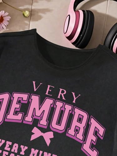 Girls Letter Bow Graphic Cute T Shirts Crew Neck Short Sleeve Summer Casual Tee Tops3