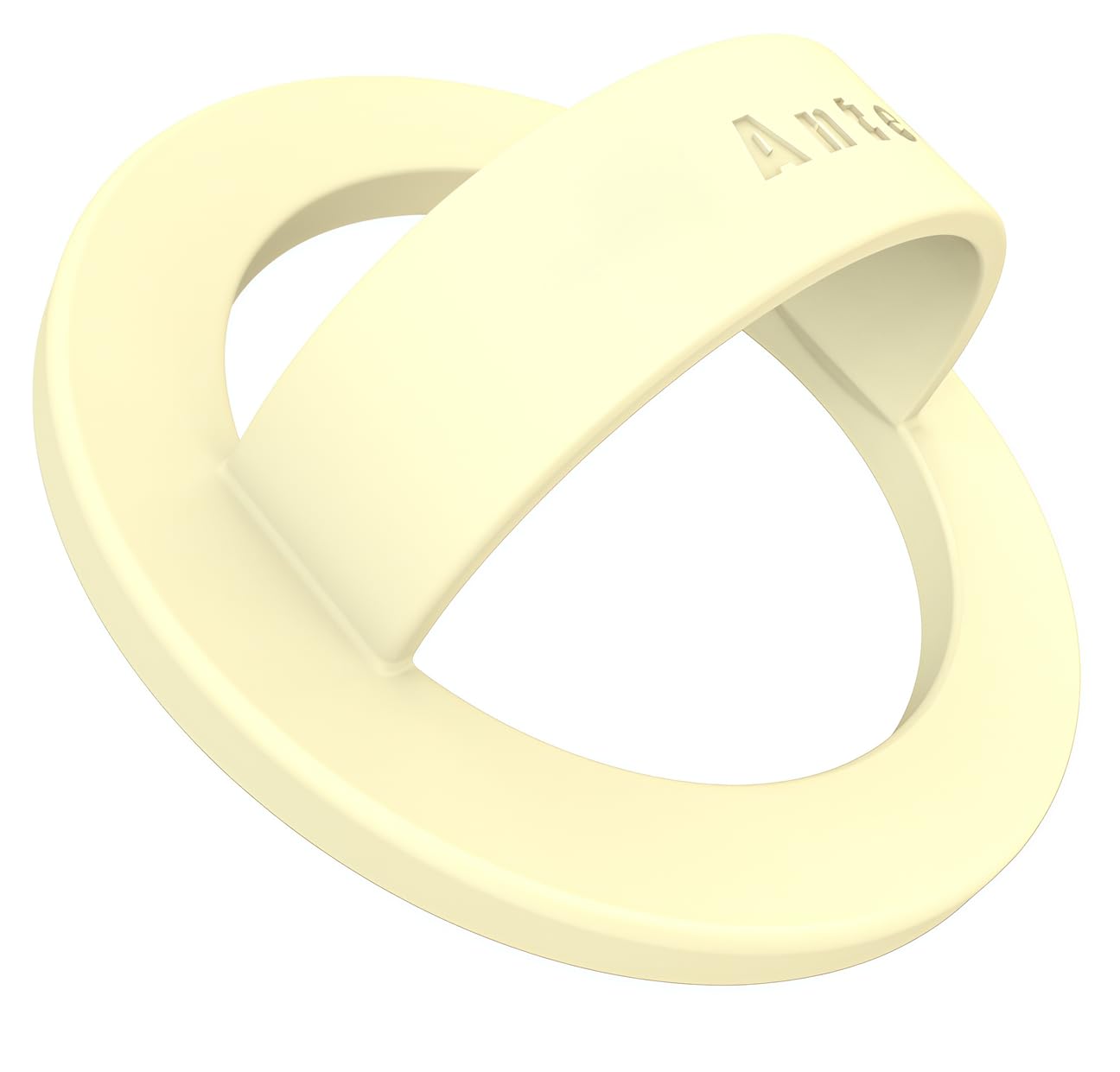 Anteel Magnetic Silicone Ring Grip Phone Holder, Strong Magnetic Attraction, Comfy and Portable, Removable Finger Loop Grip for Magsafe Phone Case (Light Yellow)