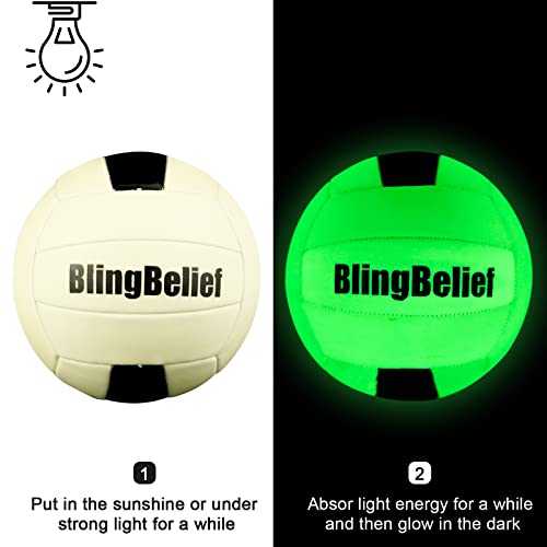 Image of Super Bright Glow in The Dark Baseball,Soccer Ball,Volleyball,Football, Light Up Luminous Baseball, Official Size and Weight Football, Recreational Use Practice Volleyball