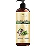 Handcraft Blends Castor Oil with Rosemary Oil – 8 Fl Oz – 100% Pure and Natural – Premium Grade Carrier Oil for Hair Growth, Eyelashes and Eyebrows, Hair & Body