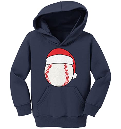 Haase Unlimited Baseball Santa Hat - Sports Christmas Toddler/Youth Fleece Hoodie