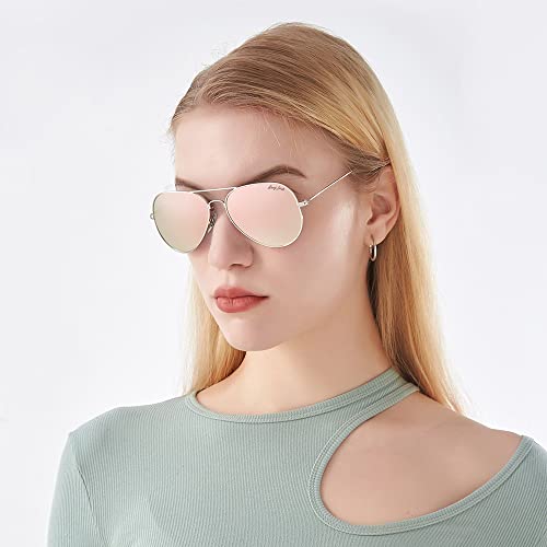 Image of grey jack Polarized Aviator Sunglasses lightweight Stylish Glasses for Men Women UV Protection S110102