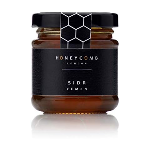 Raw Honey Organic Unpasteurised UK packed Unfiltered Unheated Grade A YEMENI SIDR HONEY Organic Honey Raw Unpasteurised 100% Pure Honey Natural Honey Honeycomb London (125g) Cover