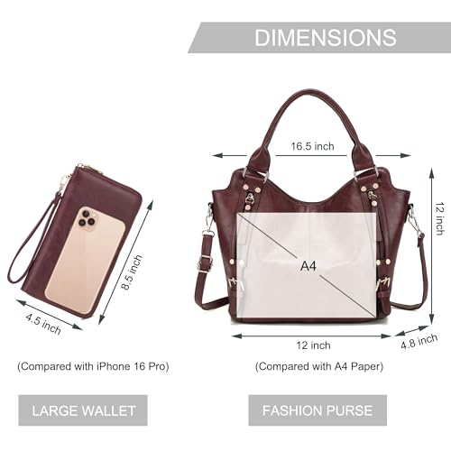 Image of Crossbody Bags for Women Large Hobo Purse Shoulder Handbag Wallet Set 2PCS | Soft PU Leather,Total 9 Pockets,Large Capacity,with a Spacious Functional Wallet,Detachable Shoulder Strap,Stylish Design