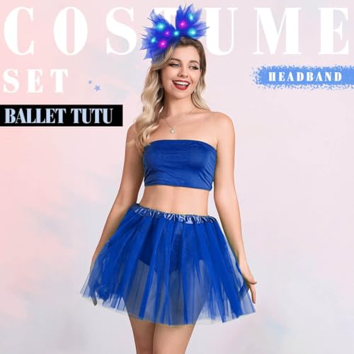 Twinklede Women Tutu Skirt With Headband Classic 4 Layered Tutus Elastic Tulle Costume Skirts For Adult And Teen Girls  thumb #6