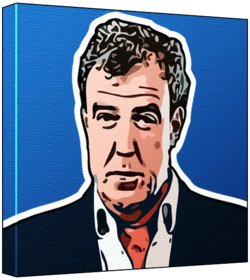 Buy Jeremy Clarkson - Pop Art Print (Comic Effect; Blue Background) 30 x 30 x 2 cm Medium Square Deep Box Canvas — BookShops.in