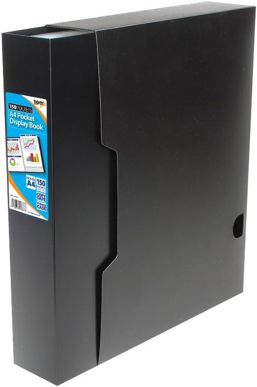 Tiger A4 150 pocket presentation display book black folder with storage