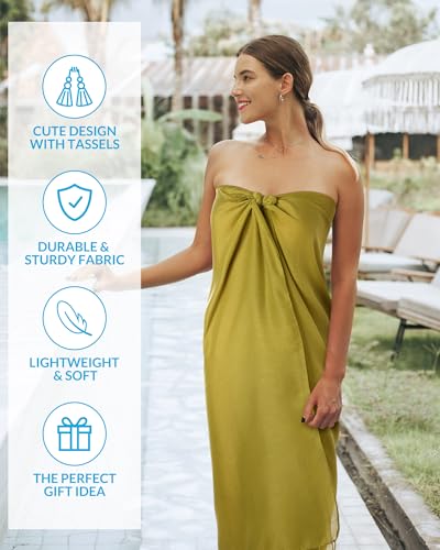 Hercicy 6 Pieces Women Beach Long Sarong wrap Coverups Batik Wrap Pareo with Tassel for Women Sarong for Beach3