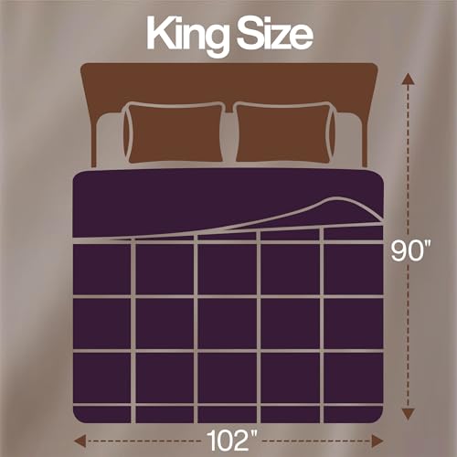 Image of Utopia Bedding King Comforter Duvet Insert, Quilted Plum Comforter with Corner Tabs, Box Stitched Down Alternative Comforters King Size 90 x 102 inches