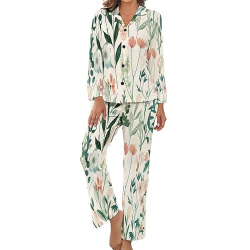 Ensemble de vêtements d'intérieur femme style botanique vintage pour flâner