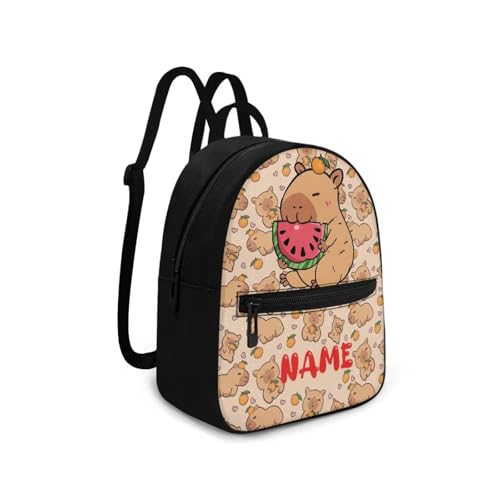 Personalized Capybara Mini Backpack for Girls Custom Name Small Shoulder Bags for Women Waterproof Design Daypack for Shopping, Weekend Trips, College2
