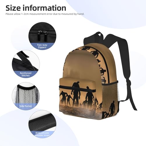 Sac à dos ordinateur 15,7" EdWal imprimé zombie noir ultra résistant