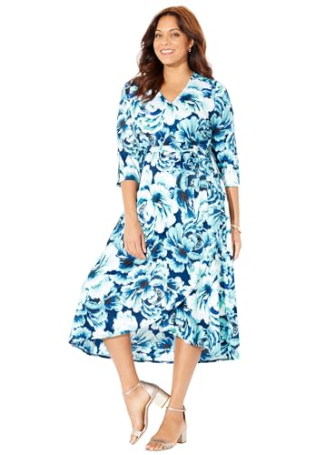 Catherines Women's Plus Size Easy Faux Wrap Dress