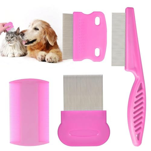 Flohkamm für Katzen und Hunde, Hundekamm, Läusekamm Nissenkamm, Flohkamm hunde, Haustier Kamm Edelstahl Läusekamm, Tränenfleckentferner...