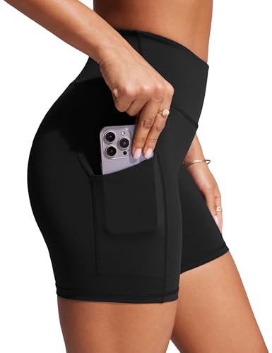 CRZ YOGA Womens 6'' Swim Board Shorts High Waisted Quick Dry Bathing Bottoms Swimsuit Trunks with Liner and Pockets4