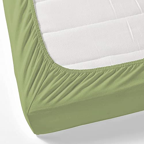 GREATOYAR Sábana Bajera Ajustables, Sábana Bajera Cama, Ropa de Cama, Sábana Cómoda, Protector de Colchón, Ropa de Cama, 100% Polyester, Cama 105x190cm, Cama 105x200cm, Verde