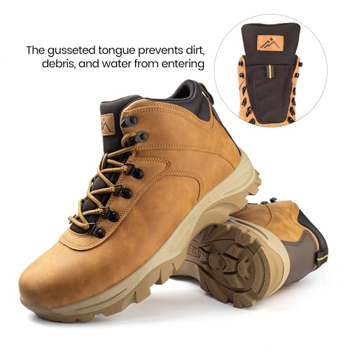Image of CC-Los Men's Waterproof Work & Hiking Boots - Soft Toe Slip-Resistant with Cushioned Midsole Size 7-13.5