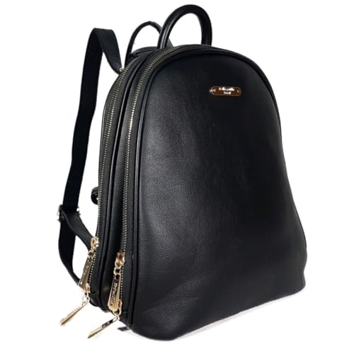 Mochila Feminina Couro PU Elegante Com 2 Divisórias Bolso Antifurto Média Alça Tiracolo Ideal para Dia a Dia Trabalho Estudo Viagem