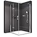 Produktbild BERNSTEIN® Eckdusche 120 x 90 cm Dusche mit Drehtür an einem Festfeld NT403  Duschabtrennung mit Türanschlag Links 8mm ESG Nano Klarglas