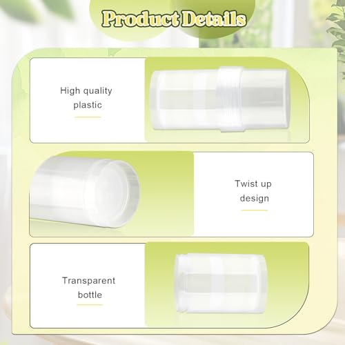 15 Pcs Clear Deodorant Containers Plastic Empty Filling Stick Tube Deodorant Bottles for DIY Cosmetic Lotion Bar Crayon - 30ml/1oz2