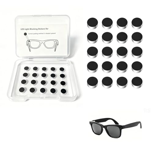 20PCS Autocollants Bloquant la Lumière LED pour Lunettes AR, Couvertures LED Occultantes, Ajustement Précis et Réutilisable pour Réduire la Visibilité des Voyants LED et Préserver la Discrétion