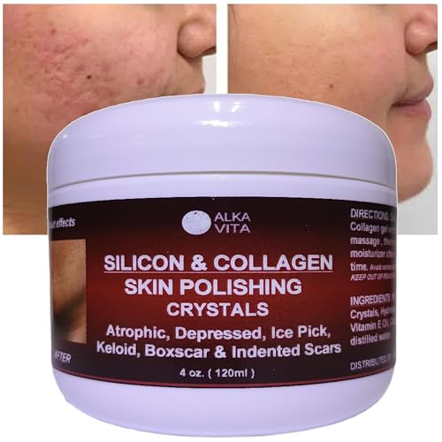 Acne Scars Silicon & Collagen Skin Polishing Crystals Gel For Indented Rolling Atrophic & Keloid Scars Natural Ingredients