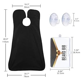 Alternative view of Beard Bib Apron, Beard Trimming Catcher for Men Shaving Hair Clippings Non-Stick Waterproof Grooming Cloth