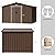 GarveeLife 10x12 Ft Outdoor Storage Shed, Steel Utility Tool Shed with Sloped Roof & Lockable Door, Backyard Garden Patio Lawn Outdoor Shed for Organising Tools and Equipment in Yard, Garden, Brown