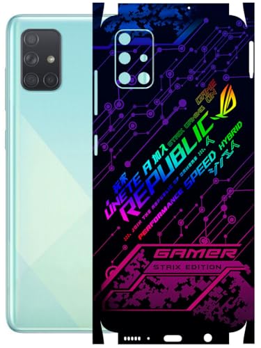 Image of AtOdds - Full Body Back Screen Guard Protector Film - Lamination Wrap Skin Sticker Compatible with Samsung Galaxy A51 | Scratchproof Matte Finish (Gamer)