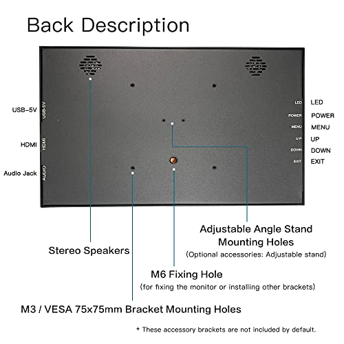 10 inch Monitor Touchscreen Small HDMI Portable Display 1024x600 IPS Computer 10.1 inch Secondary Screen Mini Monitors for Windows Mac Laptop PC - Image 4