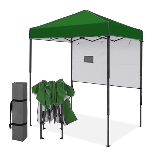 EAGLE PEAK 6x4 Instant Pop Up Canopy Tent with 1 Half Wall, Green