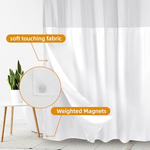 Eachope EH-SCL-7174WHITE 1 Pack Fabric Snap-In Shower Curtain Liner Replacement,Compatible thumb #3