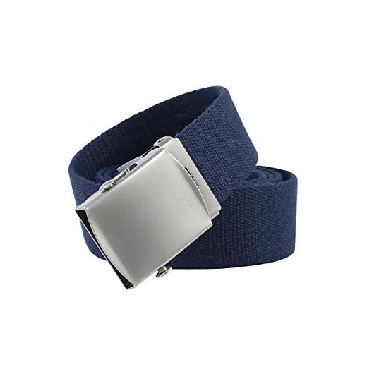 YEHMAN Ceinture sangle en toile style militaire 6 coloris 120 cm de long 3,5cm large (Marine)