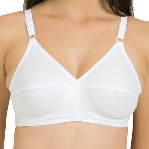 Image of SOUMINIE Women's Cotton Non-Padded Wire Free Casual Full-Coverage Minimizer Bra