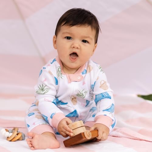 Image of Burt's Bees Baby unisex-baby Sleep & Play, Organic One-piece Romper-jumpsuit Pj, Zip Front Footed Pajama