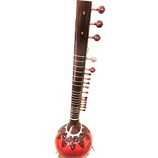 Sitar indien Maharaja Ravi Shankar – moitié décoré avec boîte en fibre - Les Beatles, Paul McCartney, John Lennon, RIngo Starr, George Harrison Sitar indien Maharaja Ravi Shankar – moitié décoré avec boîte en fibre – Image 3
