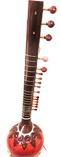 Sitar indien Maharaja Ravi Shankar – moitié décoré avec boîte en fibre - Les Beatles, Paul McCartney, John Lennon, RIngo Starr, George Harrison Sitar indien Maharaja Ravi Shankar – moitié décoré avec boîte en fibre – Image 4