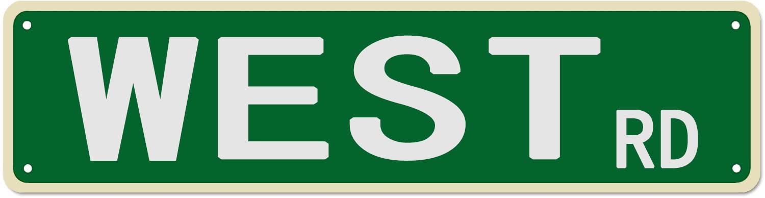 West Rd Retro Tin Signs Aluminum Metal Sign for Bedroom Kitchen Garden Wall Outdoor Pub Club Hanging Decor 4x16 Inch