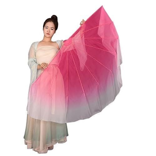 DMLAYHP Belly Dance Fan Fan Opening Stage Props Chiffon Dance Performance Flowy Long(7)