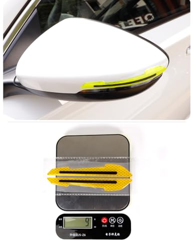 Image of JANVITHA Universal Car Reflective Stickers | Super Reflective Rearview Mirror Trim Decals, Anti-Collision Strips, Anti-Scratch Protection, Warning Safety Stickers for Cars & Bikes - 2pc