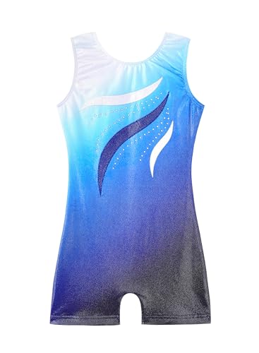 Image of HOZIY Leotards for Girls Gymnastics Kids Children Biketard Snowflake Ribbon Blue Purple Hot Pink Sparkle