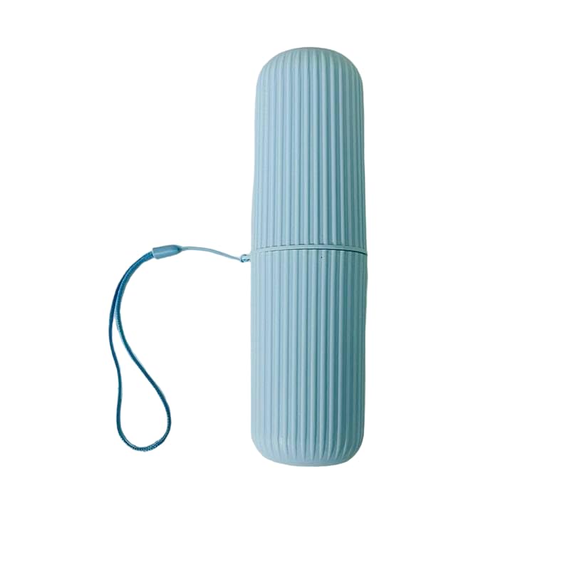 Toothbrush Toothpaste Holder Storage Case Portable For Home Bathroom Travel Uni Camping Work Business Holiday Essentials Also use as Mouthwash Cup (Blue)