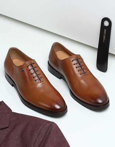 Image of Monte Carlo Mens Solid Lace Up Genuine Leather Formal Oxford Shoes (201827FW)