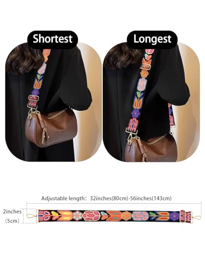 Image of Embroidered Purse Straps Replacement Crossbody Wide Adjustable Bag Straps