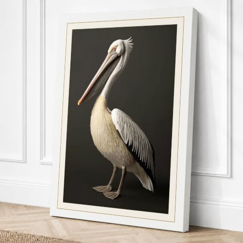 Image of Pelican Study Vintage Canvas Wall Art Print 36x24 Inch (91 x 61 cm)