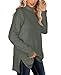 Glanzition Womens Sweaters Turtleneck Long Winter Tunic Tops to Wear with Leggings Green M