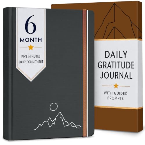 Premium Gratitude Journal for Men 6 Month Guided Daily Prompts Habit Tracker Hardcover 249 Pages Lay Flat 100gsm Paper Mens Mindfulness Gifts Mental Health Self Mastery Gift Boxed