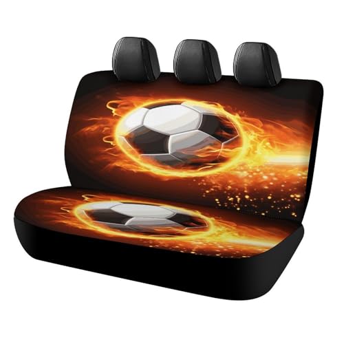 Funda de asiento trasero de coche Fútbol Flame(1), protector universal lavable para SUV y furgoneta